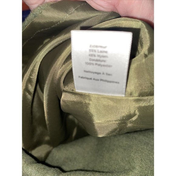 Talbots Green Wool Skirt Lined Size 10 Straight Wiggle 20" Zipper Pockets - Picture 6 of 6